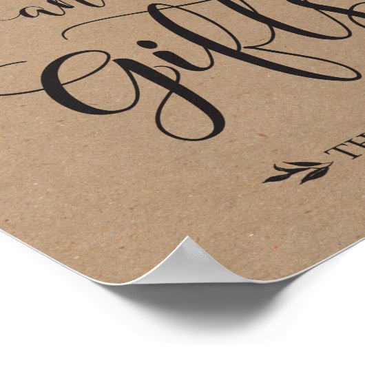 カード及び素朴ギフト結婚の標識 ポスター (角)