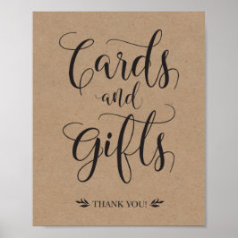 カード及び素朴ギフト結婚の標識 ポスター