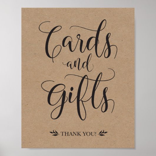 カード及び素朴ギフト結婚の標識 ポスター (正面)