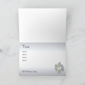 カード婚約ウェディング日付シルバーレースを保存 招待状 (内部)