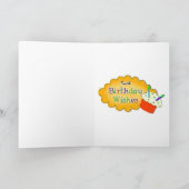 カード子供の男の子のハッピーバースデーくまのケーキ1 カード (内部)