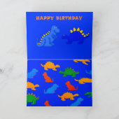カード子供の男の子のハッピーバースデーの恐竜 カード (内部)