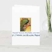 カード招待状: 青い孔雀 招待状 (裏面)