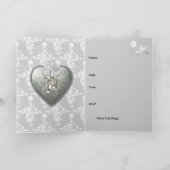 カード招待 25周年結婚記念日パーティー シルバー 招待状 (内部)