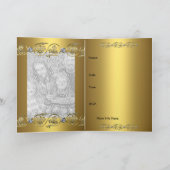 カード招待 50周年結婚記念日パーティー ゴールド 招待状 (内部)