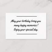 カード挿入 – 誕生日メッセージ 名刺 (裏面)