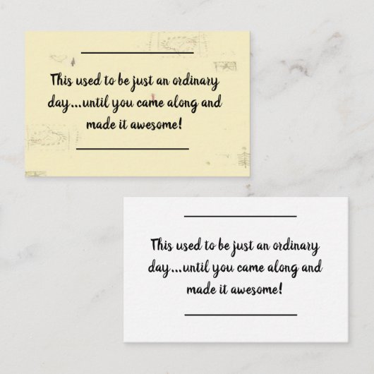 カード挿入 – 誕生日メッセージ – 通常日なし! 名刺 (正面/裏面)