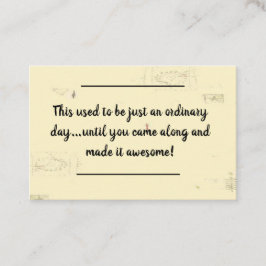 カード挿入 – 誕生日メッセージ – 通常日なし! 名刺