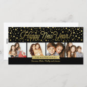 カード新年の金ゴールドの点の4写真 シーズンカード (正面/裏面)