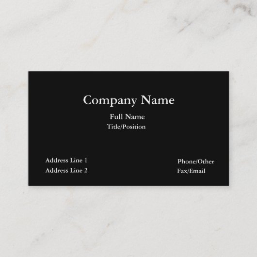 カード明白な黒いビジネス 名刺 (正面)