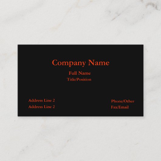 カード明白な黒く及び赤いビジネス 名刺 (正面)