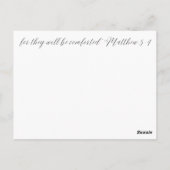 カード書から悔やみや弔慰 ポストカード (裏面)