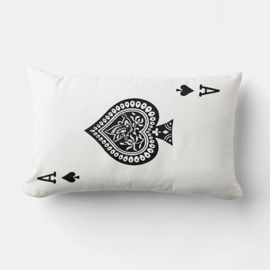 カード枕を遊ぶスペードのエース ランバークッション (正面)