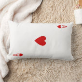 カード枕(赤の背部)を遊ぶハートのエース ランバークッション (ブランケット)