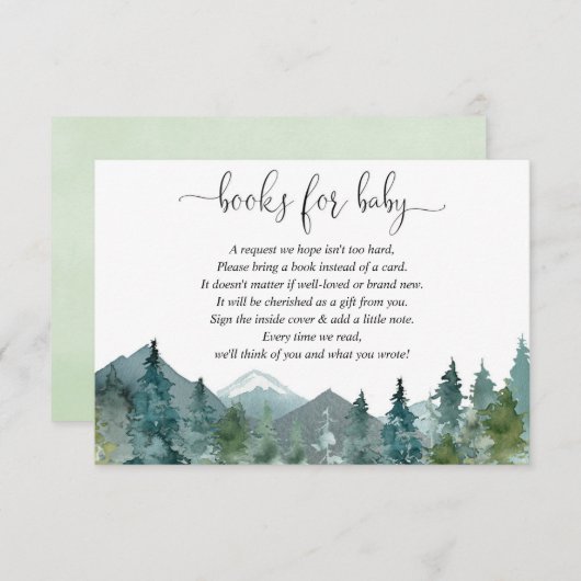 カード男女兼用の代わりに素朴な森の本 エンクロージャーカード (正面/裏面)