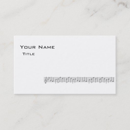 カード白の音楽スコアビジネス 名刺 (正面)