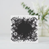 カード空白のの個人用設定 – 白黒テンプレート 招待状 (スタンド正面)