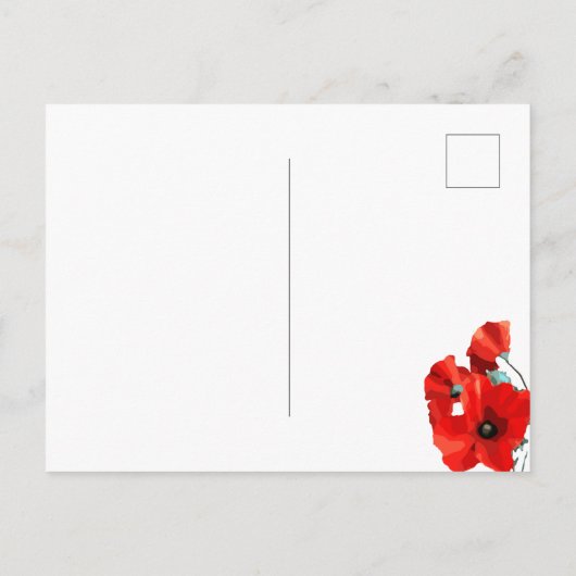 カード素晴らしを移動した赤いポピー ポストカード (裏面)
