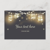 カード素朴なメーソンジャーのチョークのひもライトを挿入して下さい