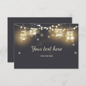 カード素朴なメーソンジャーのチョークのひもライトを挿入して下さい エンクロージャーカード (正面/裏面)