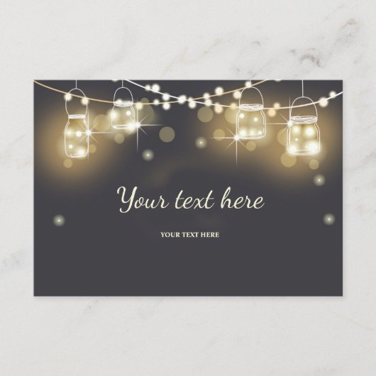 カード素朴なメーソンジャーのチョークのひもライトを挿入して下さい エンクロージャーカード (正面)