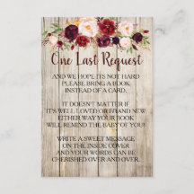 カード素朴の赤ちゃんシャワーの代わりに本を持って来る