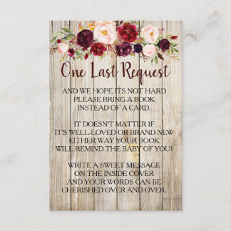 カード素朴の赤ちゃんシャワーの代わりに本を持って来る 招待状