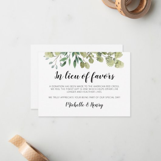 カード素朴エレガントの代わりに緑の緑 ノートカード (正面/裏面インサイチュ)