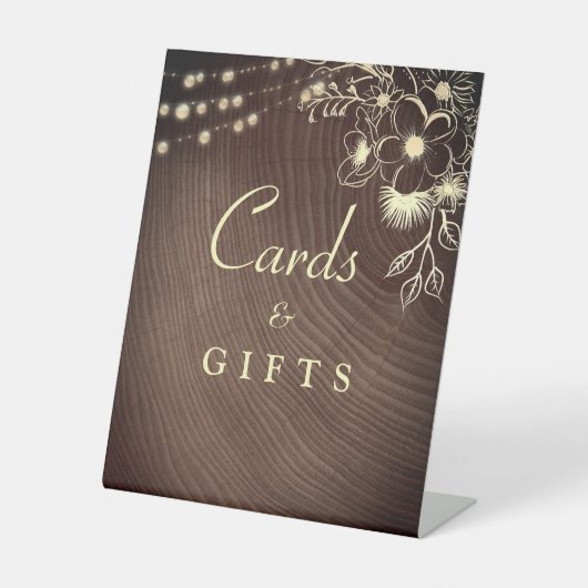 カード素朴及びギフト結婚の標識 台座サイン (正面)