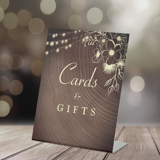 カード素朴及びギフト結婚の標識 台座サイン