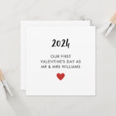 カード結婚した夫妻として初のバレンタイン カード (正面/裏面インサイチュ)