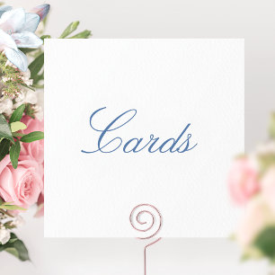 カード結婚のサイン青エレガント書 サンキューカード