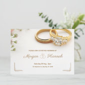 カード結婚の招待に対す結婚る人の電話デザイン 招待状 (スタンド正面)