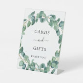 カード結婚ギフト標識eucalyptus greenery 台座サイン (正面)