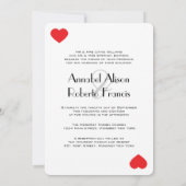 カード結婚式を遊ぶハートの王そして女王 招待状 (裏面)