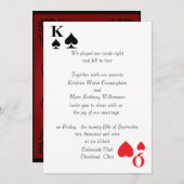 カード結婚式招待状を遊んでいる王及び女王(4) 招待状 (正面/裏面)