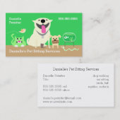 カード緑のペット付き添いビジネス 名刺 (正面/裏面)