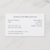 カード緑のペット付き添いビジネス 名刺 (裏面)