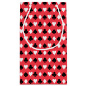 カード記号パターンを遊ぶカジノのトランプのポーカー スモールペーパーバッグ (裏面)