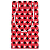 カード記号パターンを遊ぶカジノのトランプのポーカー スモールペーパーバッグ (正面)