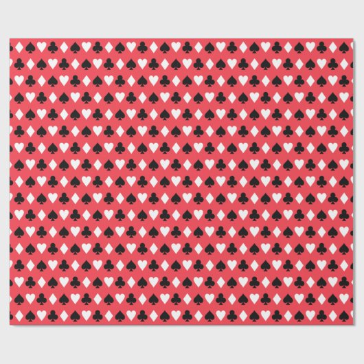 カード記号パターンを遊ぶカジノのトランプのポーカー ラッピングペーパー (フラット)