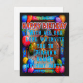 カード誕生日パーティー新規 招待状 (正面/裏面)