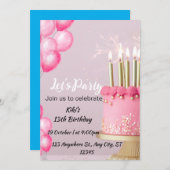 カード誕生日招待状 招待状 (正面/裏面)