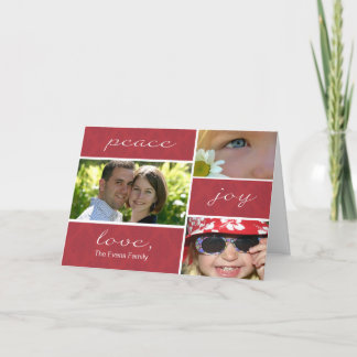 カード赤い平和および喜びによって折られる休日 シーズンカード