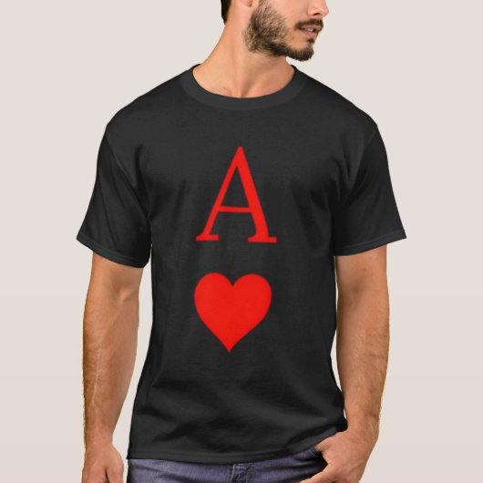 カード遊の記号と文字のエース Tシャツ (正面)