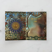 カード金ゴールドメタル最高のアールヌーボーウィズ誕生日3 カード (内部)