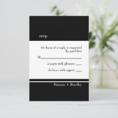 カード黒いシンプルのrsvp及び白 出欠カード (スタンド正面)