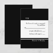 カード黒いシンプルのrsvp及び白 出欠カード (正面/裏面)