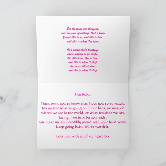 カード – あなたは私にとって世界を意味する (内部)