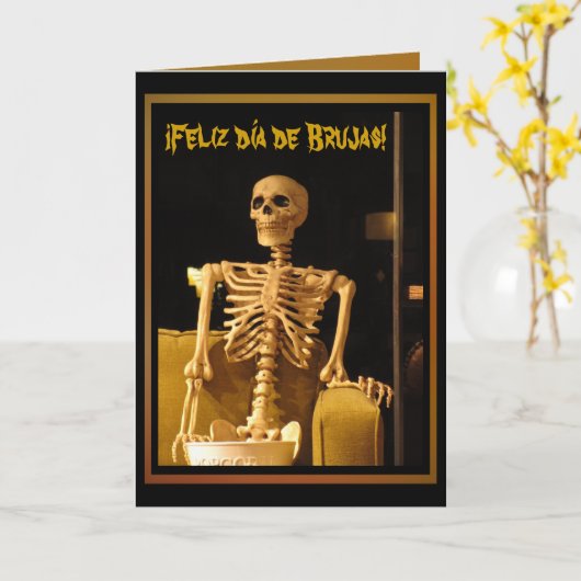 カード- ¡のFelizのdía de Brujas! カード (黄色い花)